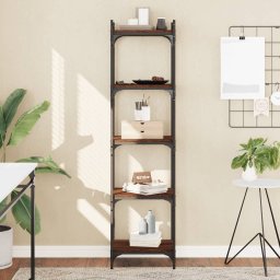 Biblioteca 5 niveluri, stejar maro 40x30x154 cm, lemn prelucrat GartenMobel Dekor