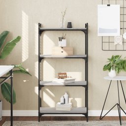 Biblioteca cu 4 niveluri gri sonoma 60x30x120 cm lemn prelucrat GartenMobel Dekor
