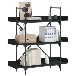 Biblioteca cu 3 niveluri, negru, 100x33x108,5 cm lemn prelucrat GartenMobel Dekor