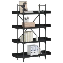 Biblioteca cu 4 niveluri, negru, 100x33x145,5 cm lemn prelucrat GartenMobel Dekor