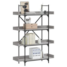 Biblioteca 4 niveluri gri sonoma 100x33x145,5 cm lemn prelucrat GartenMobel Dekor