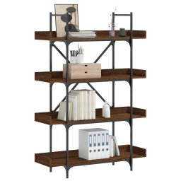 Biblioteca cu 4 niveluri, stejar maro, 100x33x145,5 cm, lemn GartenMobel Dekor