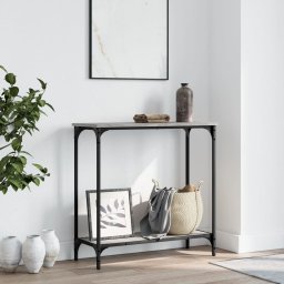 Masa consola, gri sonoma, 75x30,5x75 cm, lemn prelucrat GartenMobel Dekor