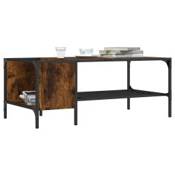 Masuta de cafea cu raft, stejar fumuriu, 100x51x40 cm, lemn GartenMobel Dekor
