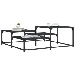 Masuta de cafea, negru, 107x107x40 cm, lemn compozit GartenMobel Dekor