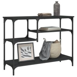 Masuta consola cu rafturi, negru, 100x35x75 cm GartenMobel Dekor