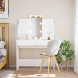 Masa de toaleta cu LED-uri albe, 96x40x142 cm GartenMobel Dekor