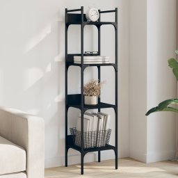 Biblioteca 4 niveluri, negru, 35x30x138,5 cm, lemn prelucrat GartenMobel Dekor