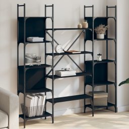Biblioteca, negru, 155,5x24x166,5 cm, lemn prelucrat GartenMobel Dekor