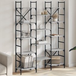 Biblioteca, gri sonoma, 127,5x28,5x172,5 cm, lemn prelucrat GartenMobel Dekor
