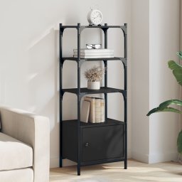 Biblioteca cu 3 niveluri, negru, 41x30x109,5 cm, lemn prelucrat GartenMobel Dekor