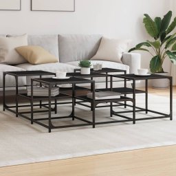 Masuta de cafea, negru, 121x121x40 cm, lemn prelucrat GartenMobel Dekor