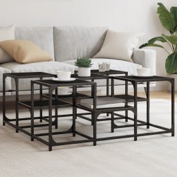 Masuta de cafea, negru, 91x91x40 cm, lemn prelucrat GartenMobel Dekor