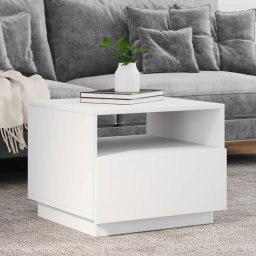 Masuta de cafea cu lumini LED, alb, 50x49x40 cm GartenMobel Dekor