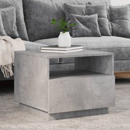 Masuta de cafea cu lumini LED, gri beton, 50x49x40 cm GartenMobel Dekor
