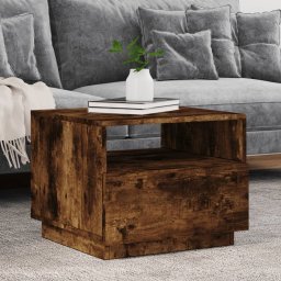 Masuta de cafea cu lumini LED, stejar fumuriu, 50x49x40 cm GartenMobel Dekor