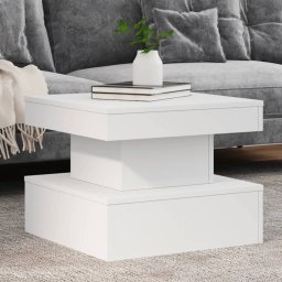 Masuta de cafea cu lumini LED, alb, 50x50x40 cm GartenMobel Dekor