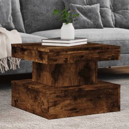 Masuta de cafea cu lumini LED, stejar fumuriu, 50x50x40 cm GartenMobel Dekor