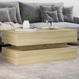 Masuta de cafea cu lumini LED, stejar sonoma, 90x50x40 cm GartenMobel Dekor