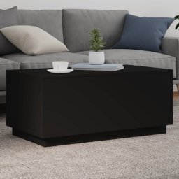 Masuta de cafea cu lumini LED, negru, 90x50x40 cm GartenMobel Dekor