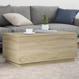 Masuta de cafea cu lumini LED, stejar sonoma, 90x50x40 cm GartenMobel Dekor