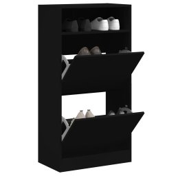 Pantofar, negru, 60x34x116 cm, lemn compozit GartenMobel Dekor
