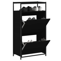 Pantofar, negru, 60x34x112 cm, lemn compozit GartenMobel Dekor