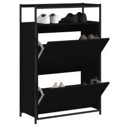 Pantofar, negru, 75x34x112 cm, lemn compozit GartenMobel Dekor