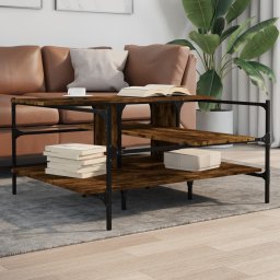 Masuta de cafea, stejar fumuriu, 100x100x48,5cm, lemn prelucrat GartenMobel Dekor