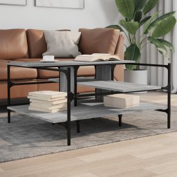 Masuta de cafea gri sonoma 100x100x48,5 cm lemn prelucrat GartenMobel Dekor