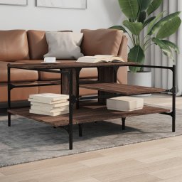 Masuta de cafea, stejar maro, 100x100x48,5cm, lemn prelucrat GartenMobel Dekor