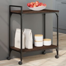 Carucior de bucatarie, stejar maro60,5x31x72,5cm lemn prelucrat GartenMobel Dekor