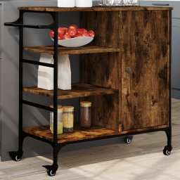 Carucior de bucatarie stejar fumuriu 87,5x38,5x84,5cm lemn GartenMobel Dekor