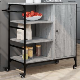 Carucior de bucatarie, gri sonoma87,5x38,5x84,5cm lemn prelucrat GartenMobel Dekor
