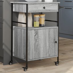 Carucior de bucatarie, gri sonoma, 56x43x89,5cm, lemn prelucrat GartenMobel Dekor