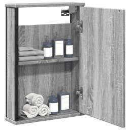 Dulap baie cu oglinda gri sonoma 42x12x60 cm lemn compozit GartenMobel Dekor