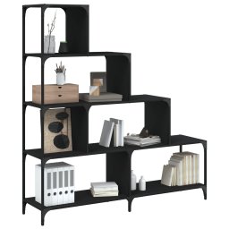 Biblioteca cu 4 niveluri negru 139x33,5x149 cm lemn GartenMobel Dekor