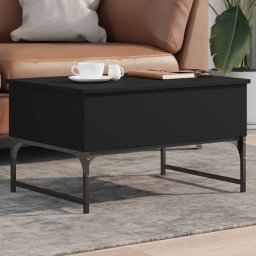 Masuta de cafea, negru, 70x50x40 cm, lemn prelucrat si metal GartenMobel Dekor
