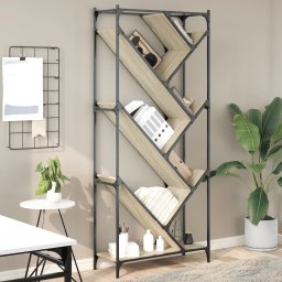 Biblioteca, stejar sonoma, 79x30x180 cm, lemn prelucrat/metal GartenMobel Dekor