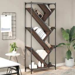 Biblioteca, stejar maro, 79x30x180 cm, lemn prelucrat/metal GartenMobel Dekor