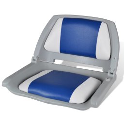 Scaun barca cu spatar pliabil, cu perna albastru-alb, 41x51x48 cm GartenMobel Dekor