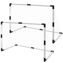 Set porti mini de fotbal pentru copii din plasa, 2 buc., 91,5x48x61 cm GartenMobel Dekor