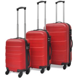Set valize rigide, rosu, 3 buc., 45,5/55/66 cm GartenMobel Dekor
