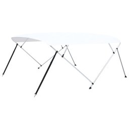Parasolar barca Bimini, 4 arcuri, alb, 243 x (230-244) x 137 cm GartenMobel Dekor