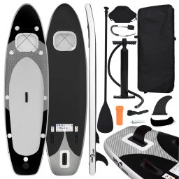 Set placa paddleboarding gonflabila, negru, 330x76x10 cm GartenMobel Dekor