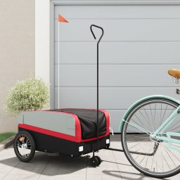 Remorca pentru biciclete, negru si rosu, 45 kg, fier GartenMobel Dekor