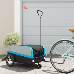 Remorca pentru biciclete, negru si albastru, 45 kg, fier GartenMobel Dekor