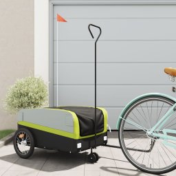 Remorca pentru biciclete, negru si verde, 45 kg, fier GartenMobel Dekor