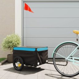 Remorca pentru biciclete, negru si albastru, 30 kg, fier GartenMobel Dekor