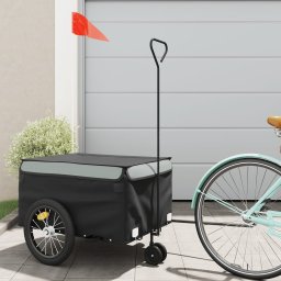 Remorca pentru biciclete, negru si gri, 45 kg, fier GartenMobel Dekor